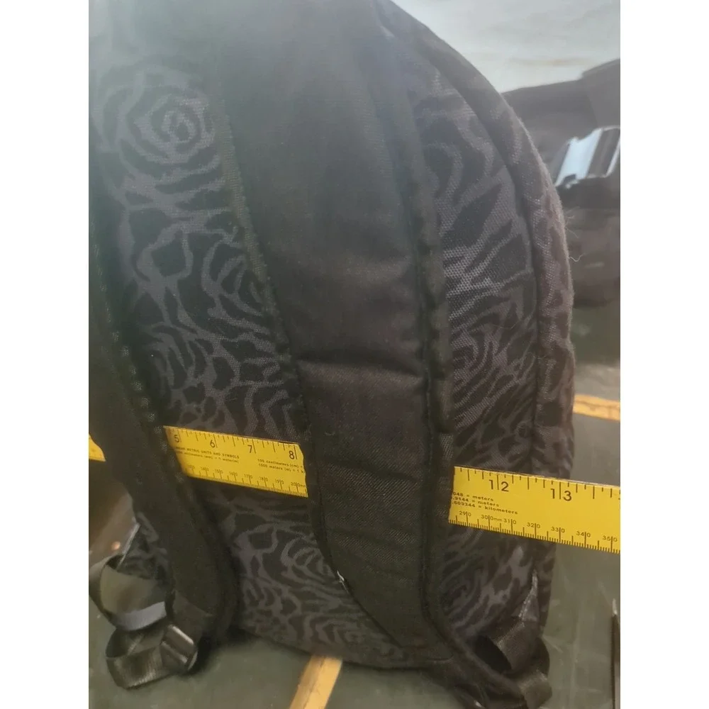 Vans Backpack Black Gray Floral Rose Print School Travel Daypack